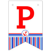 Nautical Happy Birthday kinder leeftijd bunting Vlaggetjes (Derde vlag)