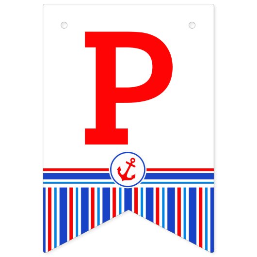 Nautical Happy Birthday kinder leeftijd bunting Vlaggetjes (Derde vlag)