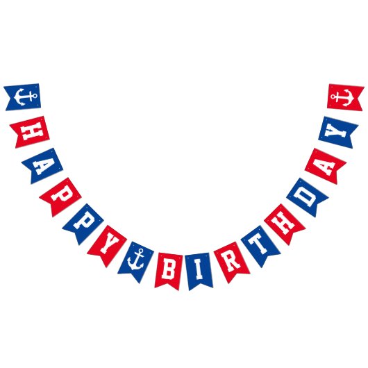 Nautical Happy Birthday Vlaggetjes (Alle)