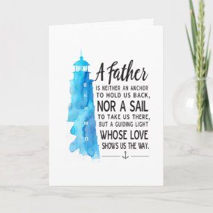 Nautical Happy Vaderdag Blue Waterverf Kaart