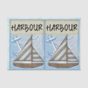 Nautical Harbour Design Serie 14 Tissuepapier