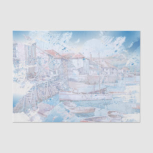 Nautical Harbour Design Serie 3 Tissuepapier
