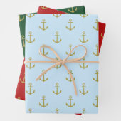 Nautical Haven Wrapping Paper Flat Sheet Set van 3 (In situ)