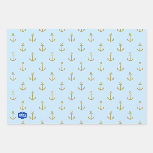 Nautical Haven Wrapping Paper Flat Sheet Set van 3 (Voorkant)
