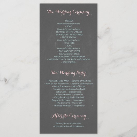 Nautical Heart Beach Wedding Programma's (Achterkant)