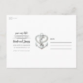 Nautical Heart Rope Anchor Foto De datum opslaan Aankondigingskaart (Achterkant)