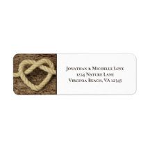 Nautical Heart Rope Knot Wood Achtergrondadres