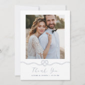 Nautical Heart Rope Navy & White Foto Dank u Bedankkaart (Voorkant)