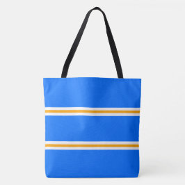 Nautical Helder Blauw Geel Wit Racing Stripes Tote Bag