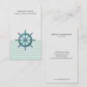 Nautical Helm met Chevron Pattern Visitekaartje (Voorkant / Achterkant)