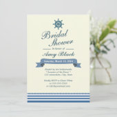 Nautical Helm Wheel Bridal Shower Invitations Kaart (Staand voorkant)