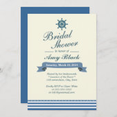 Nautical Helm Wheel Bridal Shower Invitations Kaart (Voorkant / Achterkant)