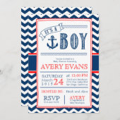 Nautical Het is een Jongen Baby shower met Anchor  Kaart (Voorkant / Achterkant)
