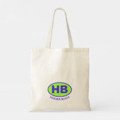Nautical Higgins Beach Twee letters ovaal blauw gr Tote Bag (Achterkant)