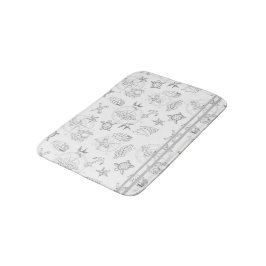 Nautical Hipster Sailor Tattoos Grijs Wit Patroon Badmat