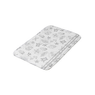 Nautical Hipster Sailor Tattoos Grijs Wit Patroon Badmat
