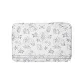 Nautical Hipster Sailor Tattoos Grijs Wit Patroon Badmat (Voorkant)