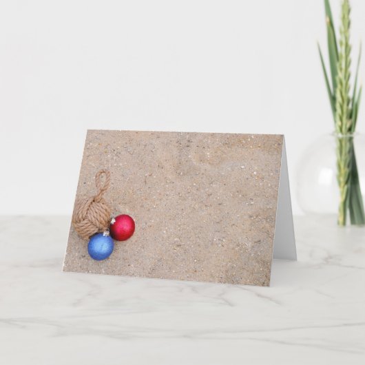 Nautical Hoilday Card op strand Feestdagen Kaart (Voorkant)