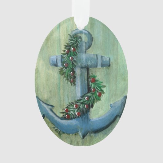 Nautical Holiday Anchor Ornament (voorkant)