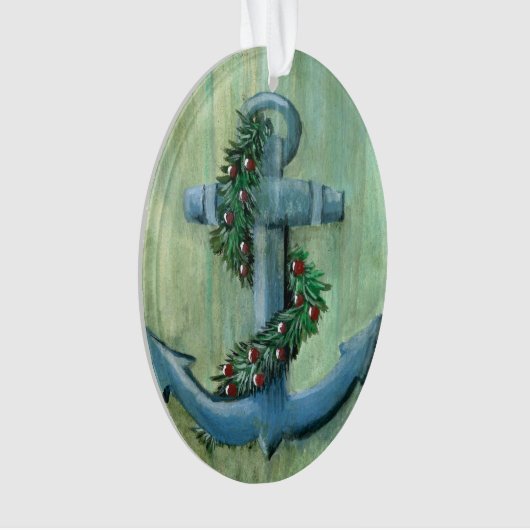 Nautical Holiday Anchor Ornament (voorkant)