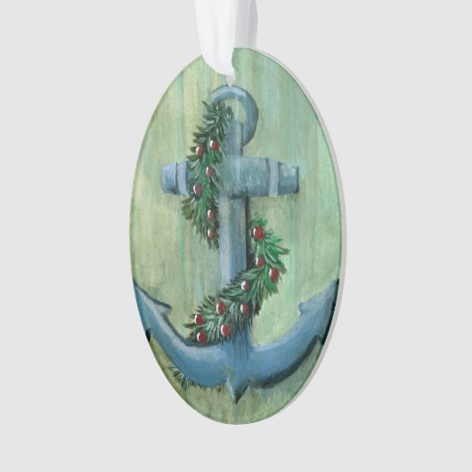Nautical Holiday Anchor Ornament (voorkant)