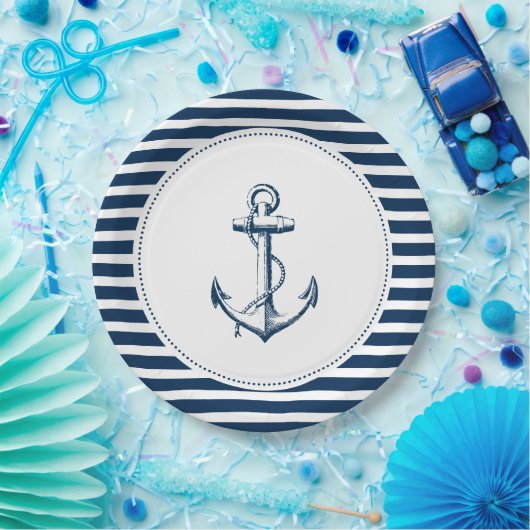 Nautical ı Birthday Party Paper Borden Papieren Bordje (Feest)