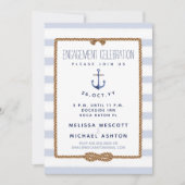 Nautical Infinity Knot Blauw & Wit Verloving Kaart (Voorkant)