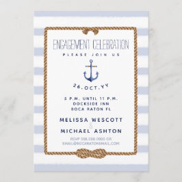 Nautical Infinity Knot Blauw & Wit Verloving Kaart