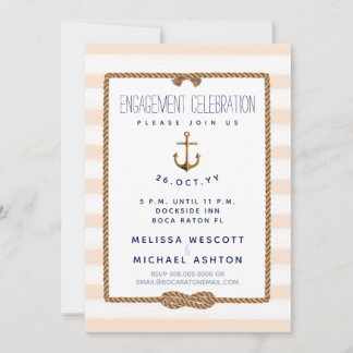 Nautical Infinity Knot Koraal & Wit Verloving Kaart