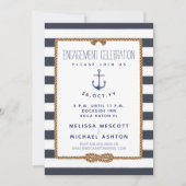 Nautical Infinity Knot Navy & Wit Verloving Kaart (Voorkant)