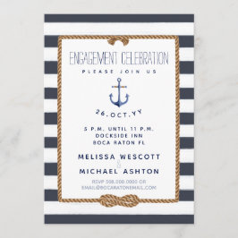 Nautical Infinity Knot Navy & Wit Verloving Kaart