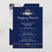Nautical Infinity ⚓ White Anemone Wedding Details Informatiekaartje (Voorkant / Achterkant)