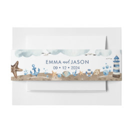 Nautical Invitation Belly Band Uitnodigingen Wikkel