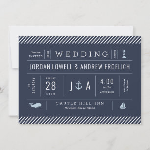 Nautical Invitation for New England Weddings Aankondiging
