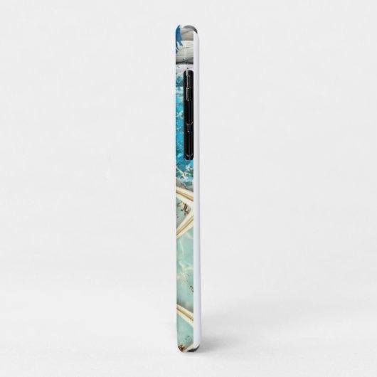 Nautical iPhone Case with Blue Anchor (Achterkant/links)