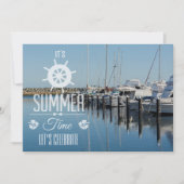 Nautical its Summer Time Typography Summer Party Kaart (Voorkant)