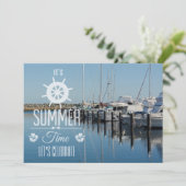 Nautical its Summer Time Typography Summer Party Kaart (Staand voorkant)