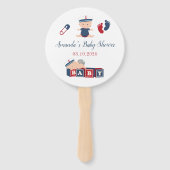 Nautical Jongen Baby Shower Favor Handwaaier (Voorkant)