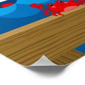 Nautical Jongens Aap Rode Marine Kraamfeest Verwel Poster (Hoek)