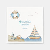 Nautical Jongens Baby Borrel Servet (Voorkant)