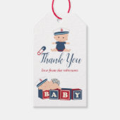 Nautical Jongens Baby Shower Bedankt Cadeaulabel (Voorkant)