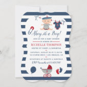 Nautical Jongens Baby Shower Uitnodiging (Voorkant)