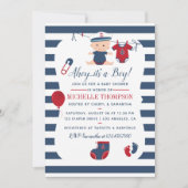 Nautical Jongens Baby Shower Uitnodiging (Voorkant)