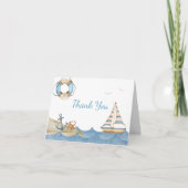 Nautical jongens babyshower bedankkaart (Voorkant)