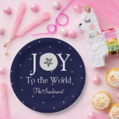 Nautical Joy Sandollar Blue White Kerstmis Papieren Bordje (Feest)