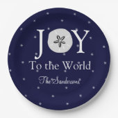 Nautical Joy Sandollar Blue White Kerstmis Papieren Bordje (Voorkant)