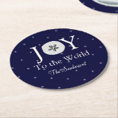Nautical Joy Sandollar Blue White Kerstmis Ronde Kartonnen Onderzetter (Gebogen)
