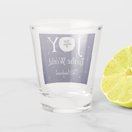 Nautical Joy Sandollar Blue White Kerstmis Shot Glas (Achterkant)