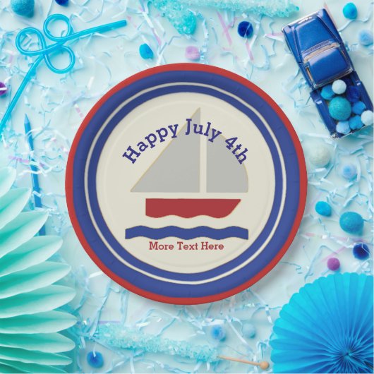 Nautical Juli 4th Paper Borden Papieren Bordje (Feest)