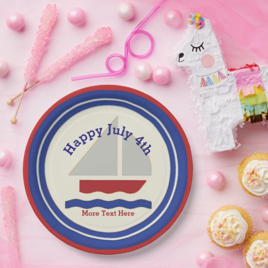 Nautical Juli 4th Paper Borden Papieren Bordje (Feest)